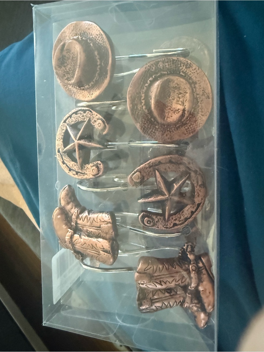 Rustic Copper Western Napkin Rings - Set of 12